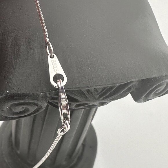 Beautiful  Black and White Diamond Cluster Pendant with Sterling Chain - Picture 7 of 8